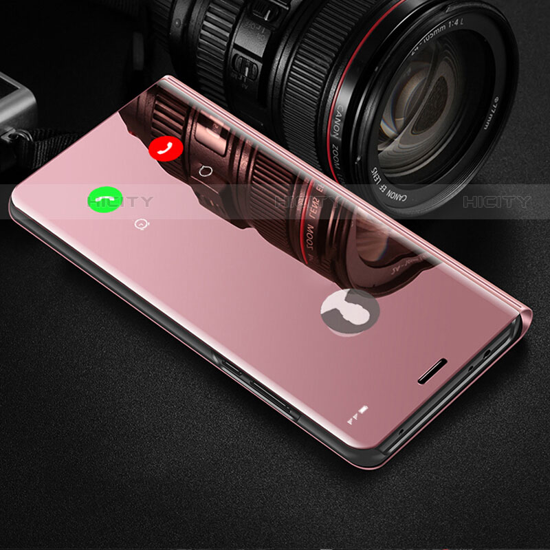 Coque Portefeuille Livre Cuir Miroir Housse Etui Clapet L01 pour Huawei Mate 40 Or Rose Plus