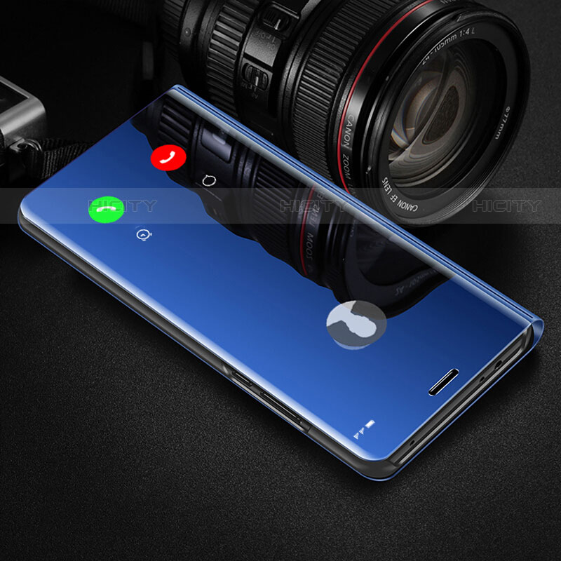 Coque Portefeuille Livre Cuir Miroir Housse Etui Clapet L01 pour Huawei Mate 40E 4G Bleu Plus