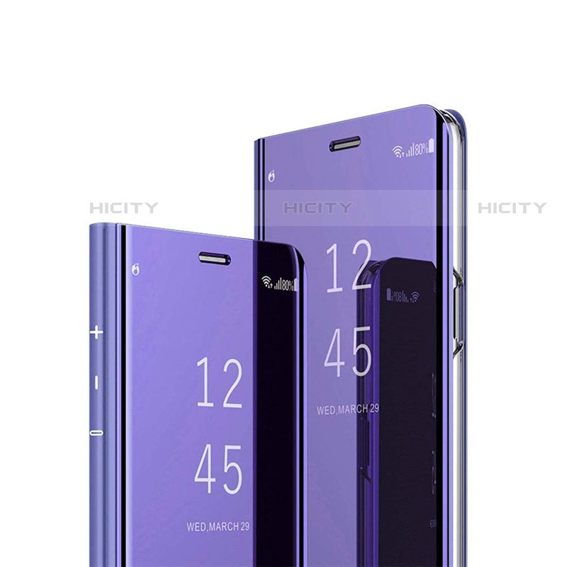 Coque Portefeuille Livre Cuir Miroir Housse Etui Clapet L01 pour Huawei Y9s Violet Plus