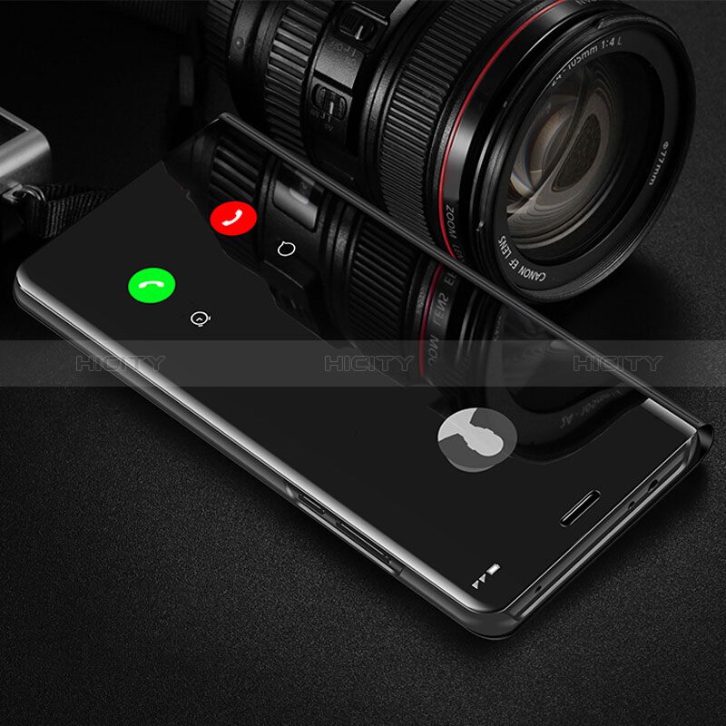 Coque Portefeuille Livre Cuir Miroir Housse Etui Clapet L01 pour OnePlus 10T 5G Noir Plus