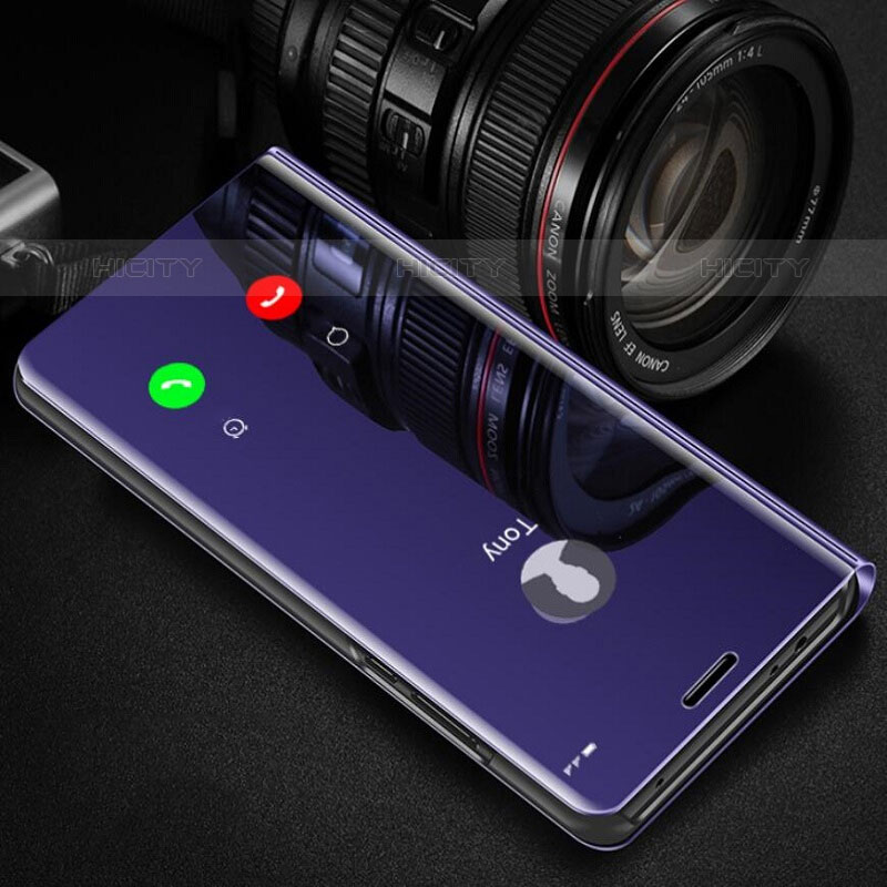 Coque Portefeuille Livre Cuir Miroir Housse Etui Clapet L01 pour Oppo A11s Violet Plus