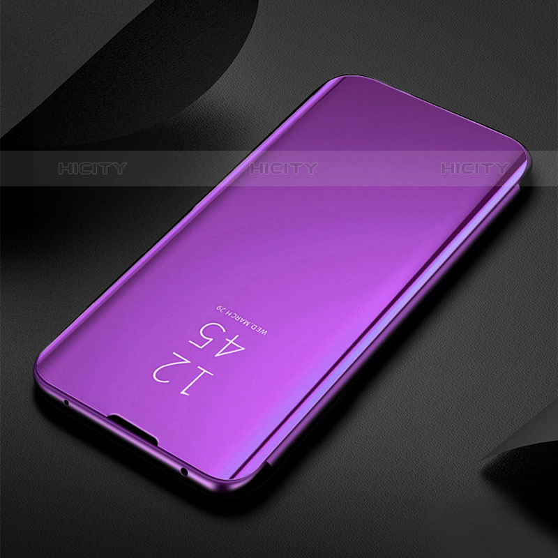 Coque Portefeuille Livre Cuir Miroir Housse Etui Clapet L01 pour Oppo A16s Violet Plus