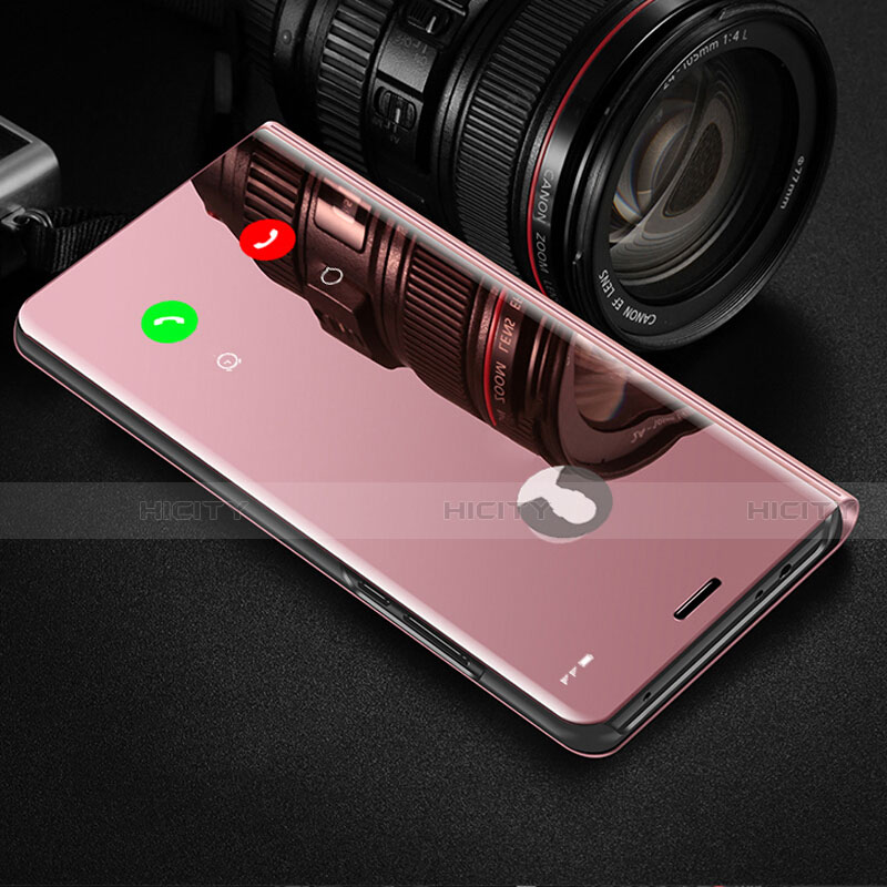 Coque Portefeuille Livre Cuir Miroir Housse Etui Clapet L01 pour Oppo A31 Or Rose Plus