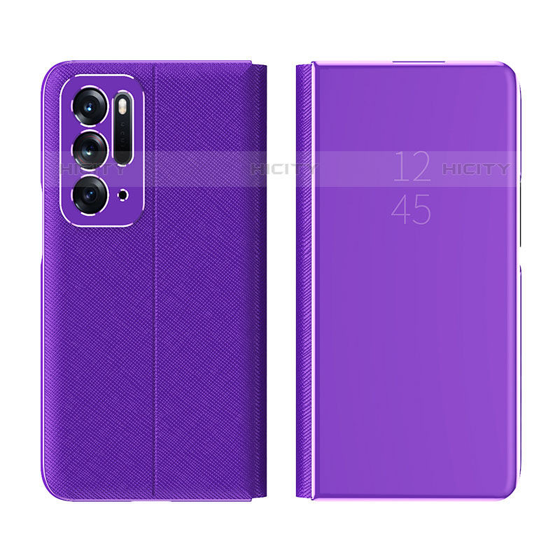 Coque Portefeuille Livre Cuir Miroir Housse Etui Clapet L01 pour Oppo Find N 5G Plus