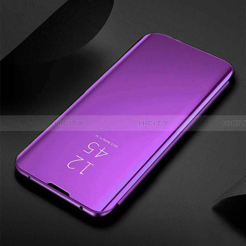 Coque Portefeuille Livre Cuir Miroir Housse Etui Clapet L01 pour Samsung Galaxy A22 5G Violet Plus