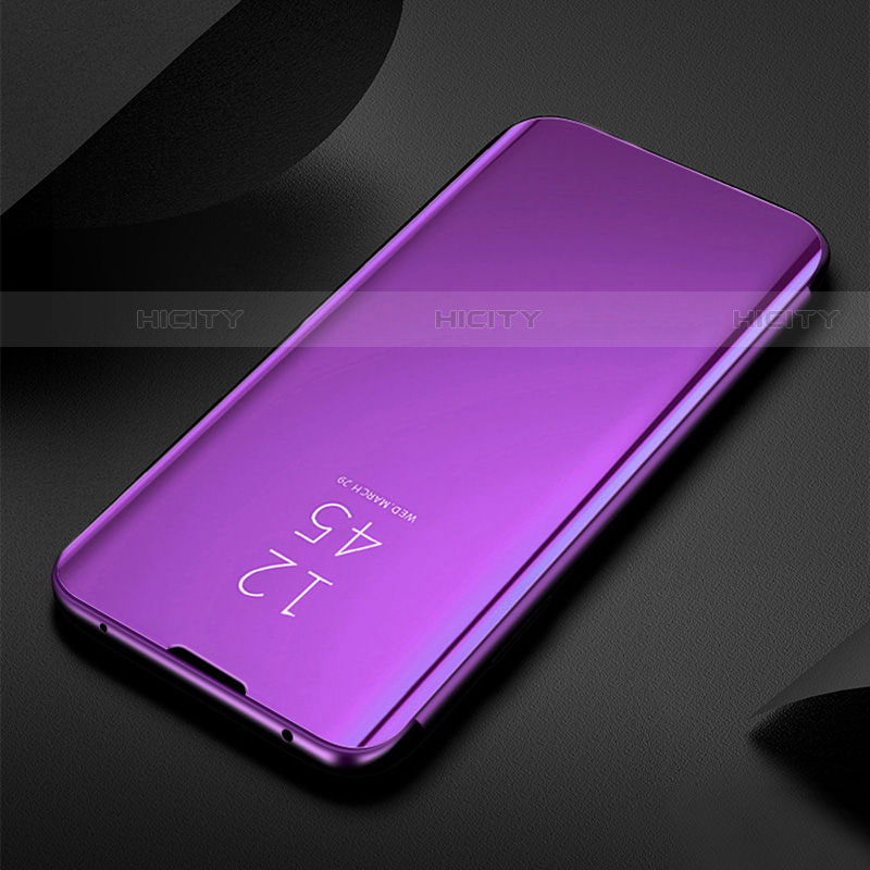 Coque Portefeuille Livre Cuir Miroir Housse Etui Clapet L01 pour Samsung Galaxy S22 5G Violet Plus