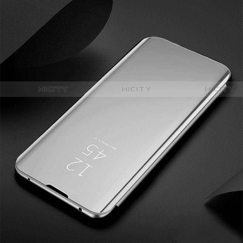 Coque Portefeuille Livre Cuir Miroir Housse Etui Clapet L01 pour Samsung Galaxy S22 Ultra 5G Argent Plus