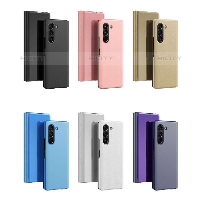 Coque Portefeuille Livre Cuir Miroir Housse Etui Clapet L01 pour Samsung Galaxy Z Fold5 5G Plus