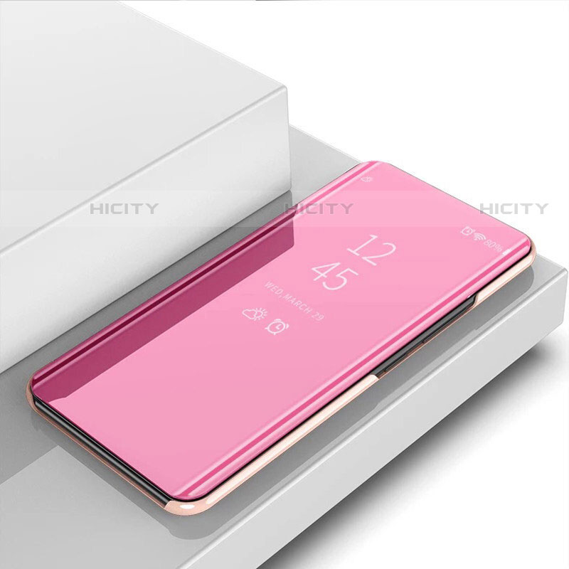 Coque Portefeuille Livre Cuir Miroir Housse Etui Clapet L01 pour Xiaomi Mi 12S 5G Or Rose Plus