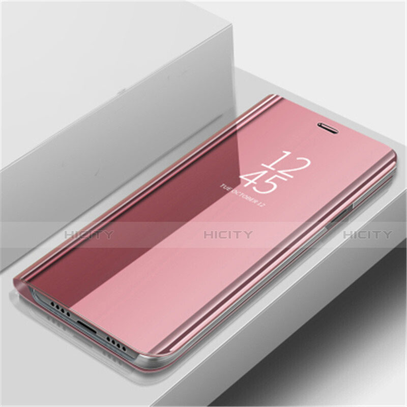 Coque Portefeuille Livre Cuir Miroir Housse Etui Clapet L02 pour Huawei Nova 5 Or Rose Plus