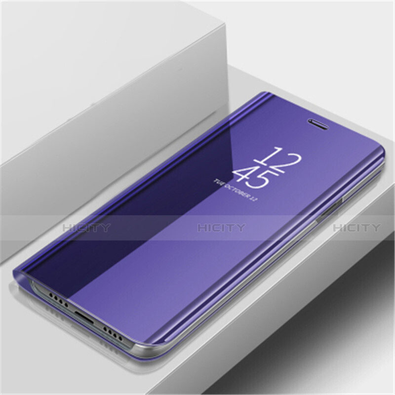 Coque Portefeuille Livre Cuir Miroir Housse Etui Clapet L02 pour Huawei Nova 5 Violet Plus