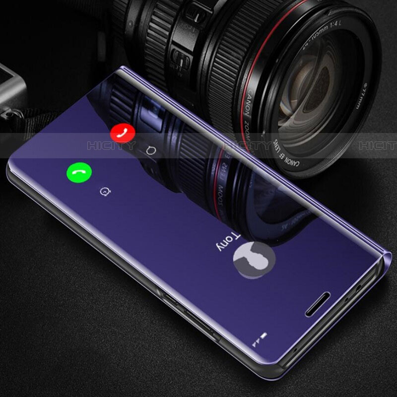 Coque Portefeuille Livre Cuir Miroir Housse Etui Clapet L02 pour Huawei Nova 5i Pro Violet Plus