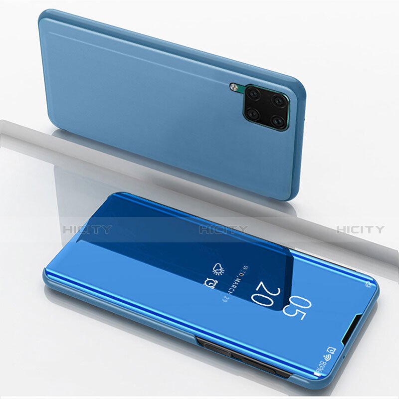 Coque Portefeuille Livre Cuir Miroir Housse Etui Clapet L02 pour Huawei Nova 6 SE Bleu Ciel Plus