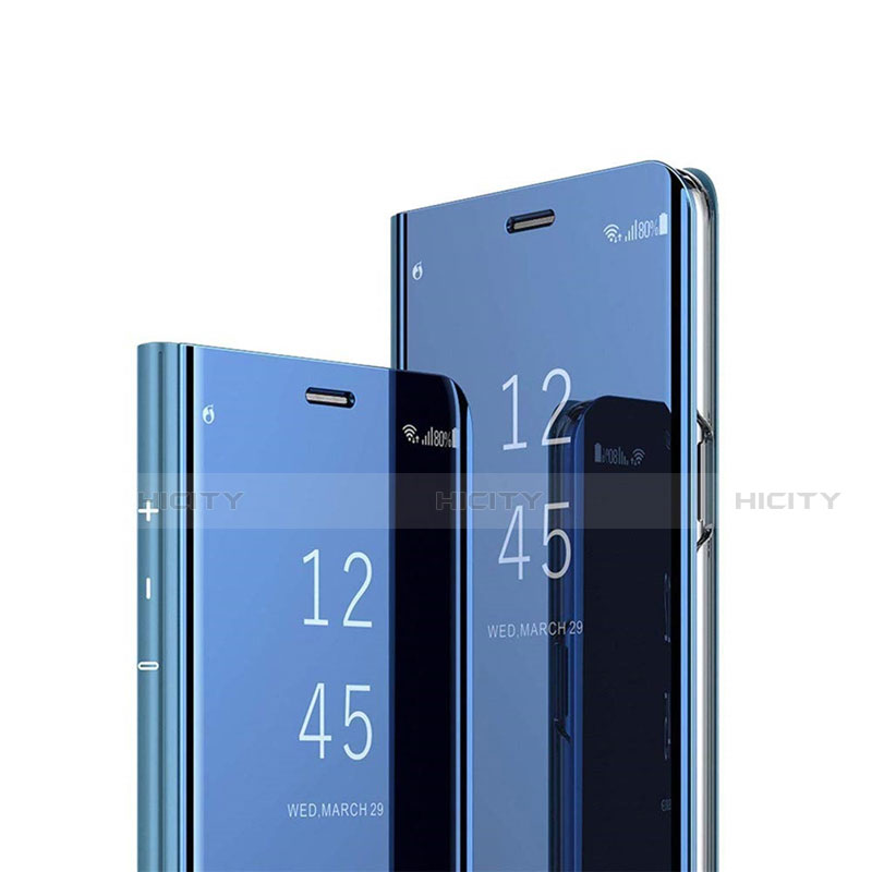 Coque Portefeuille Livre Cuir Miroir Housse Etui Clapet L02 pour Huawei Nova 8 Pro 5G Bleu Plus