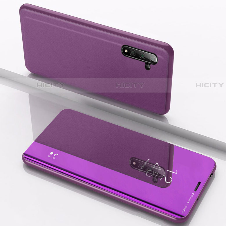 Coque Portefeuille Livre Cuir Miroir Housse Etui Clapet L02 pour Samsung Galaxy Note 10 5G Violet Plus