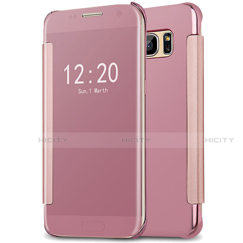 Coque Portefeuille Livre Cuir Miroir Housse Etui Clapet L02 pour Samsung Galaxy S7 Edge G935F Plus