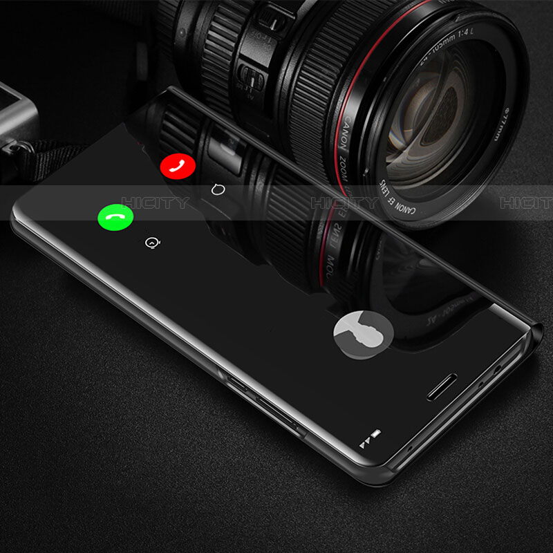 Coque Portefeuille Livre Cuir Miroir Housse Etui Clapet L03 pour Xiaomi Redmi 8A Noir Plus