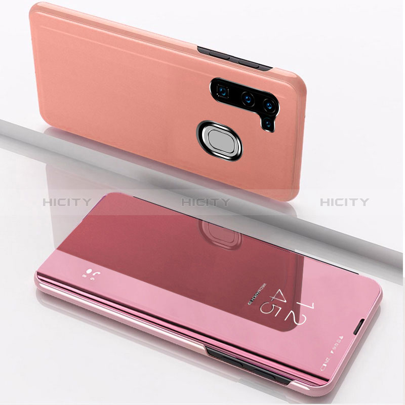 Coque Portefeuille Livre Cuir Miroir Housse Etui Clapet L04 pour Samsung Galaxy A11 Or Rose Plus