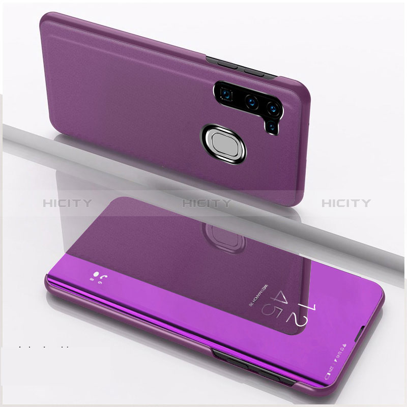 Coque Portefeuille Livre Cuir Miroir Housse Etui Clapet L04 pour Samsung Galaxy M11 Violet Plus