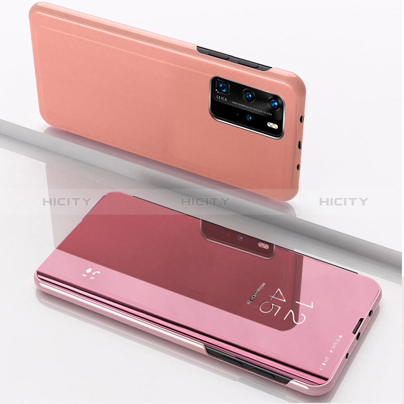 Coque Portefeuille Livre Cuir Miroir Housse Etui Clapet L04 pour Xiaomi Mi 10T 5G Or Rose Plus