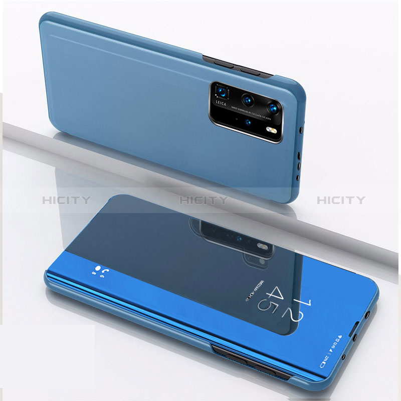 Coque Portefeuille Livre Cuir Miroir Housse Etui Clapet L04 pour Xiaomi Mi 10T Pro 5G Bleu Plus