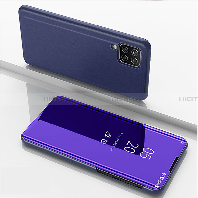 Coque Portefeuille Livre Cuir Miroir Housse Etui Clapet L05 pour Samsung Galaxy A22 4G Violet Plus