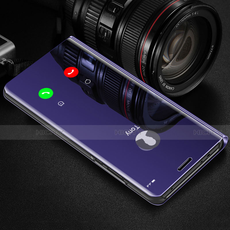 Coque Portefeuille Livre Cuir Miroir Housse Etui Clapet M01 pour Huawei Honor 20 Pro Violet Plus