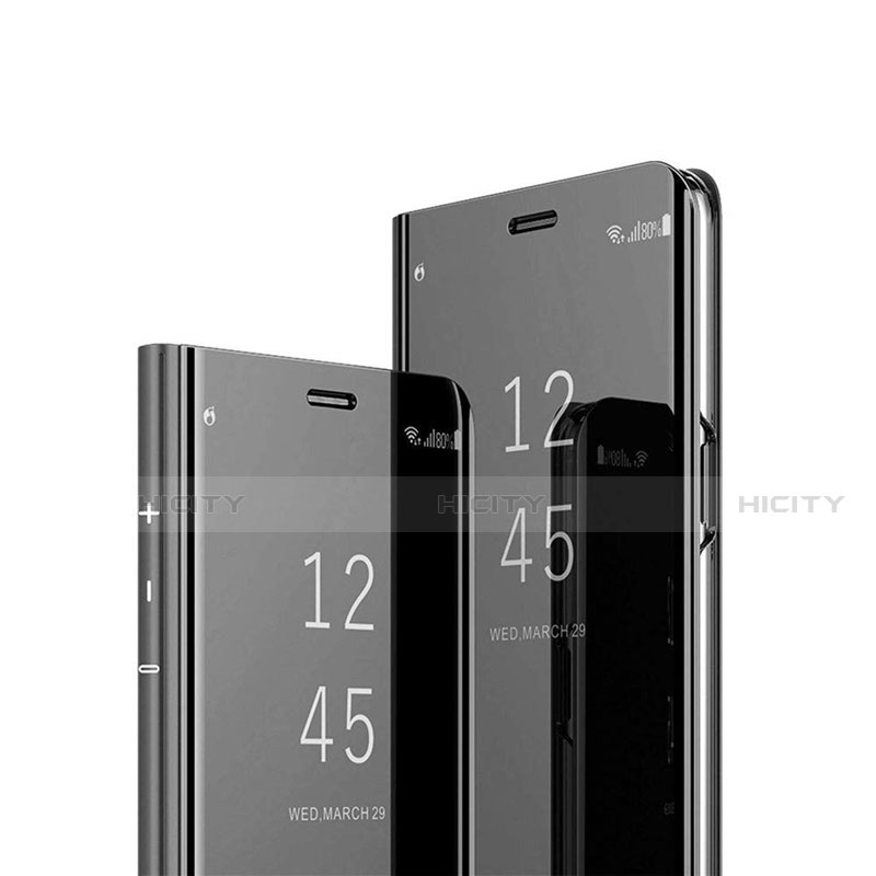 Coque Portefeuille Livre Cuir Miroir Housse Etui Clapet M01 pour Huawei P Smart+ Plus (2019) Noir Plus