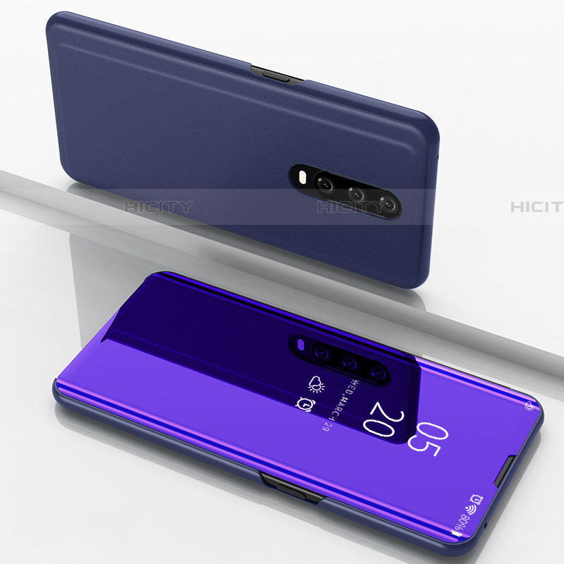 Coque Portefeuille Livre Cuir Miroir Housse Etui Clapet M02 pour Oppo RX17 Pro Violet Plus