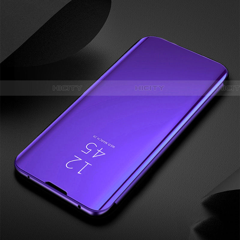 Coque Portefeuille Livre Cuir Miroir Housse Etui Clapet M03 pour Samsung Galaxy S20 Plus Violet Plus