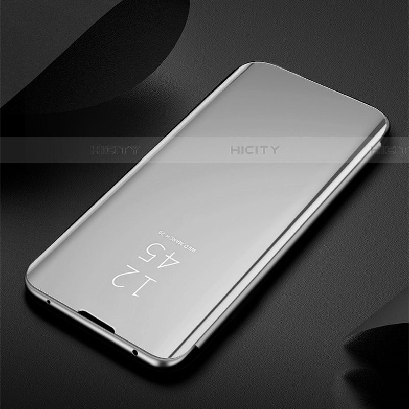 Coque Portefeuille Livre Cuir Miroir Housse Etui Clapet M03 pour Samsung Galaxy S20 Ultra 5G Argent Plus