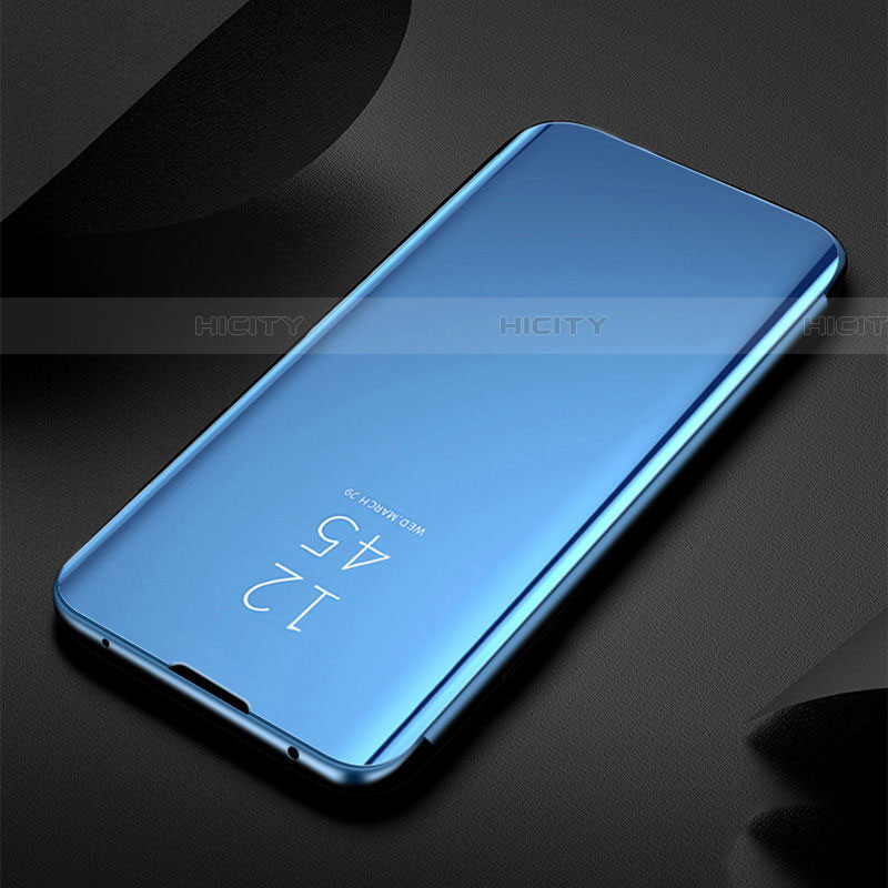 Coque Portefeuille Livre Cuir Miroir Housse Etui Clapet M03 pour Samsung Galaxy S20 Ultra 5G Bleu Plus