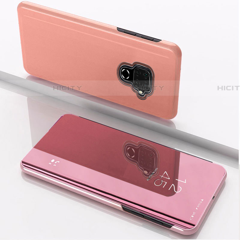 Coque Portefeuille Livre Cuir Miroir Housse Etui Clapet pour Huawei Nova 5i Pro Or Rose Plus