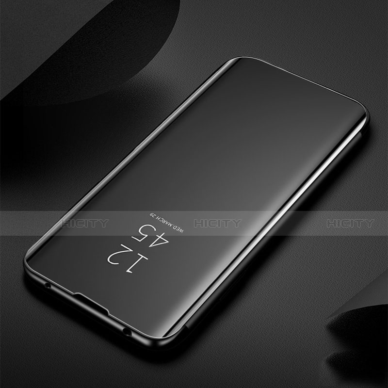 Coque Portefeuille Livre Cuir Miroir Housse Etui Clapet pour Huawei Nova 6 5G Noir Plus