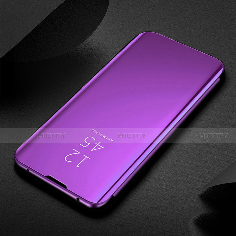 Coque Portefeuille Livre Cuir Miroir Housse Etui Clapet pour Huawei Nova 6 5G Violet Plus