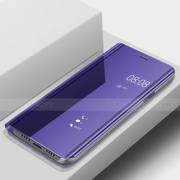 Coque Portefeuille Livre Cuir Miroir Housse Etui Clapet pour Huawei P20 Lite Violet Plus