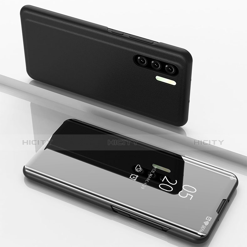 Coque Portefeuille Livre Cuir Miroir Housse Etui Clapet pour Huawei P30 Pro New Edition Noir Plus