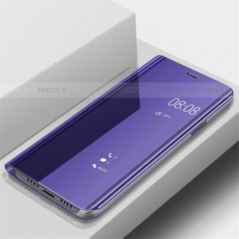 Coque Portefeuille Livre Cuir Miroir Housse Etui Clapet pour OnePlus 7 Pro Violet Plus