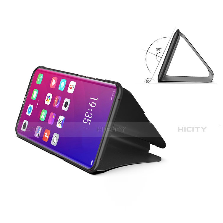 Coque Portefeuille Livre Cuir Miroir Housse Etui Clapet pour Oppo Find X Plus