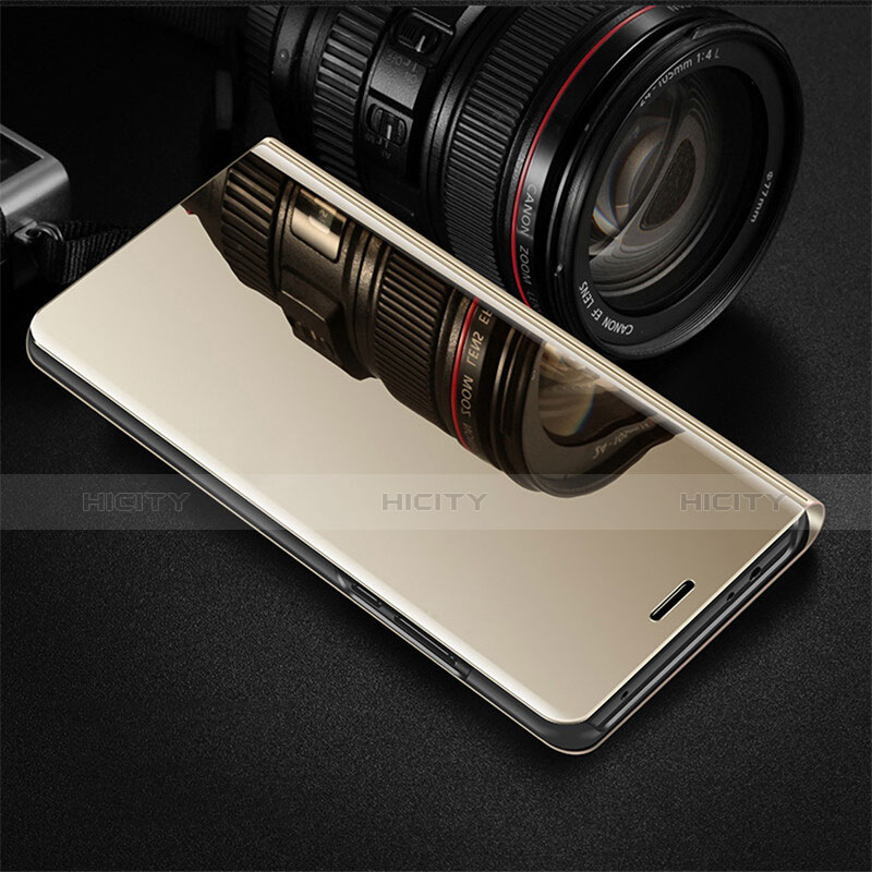 Coque Portefeuille Livre Cuir Miroir Housse Etui Clapet pour Oppo RX17 Pro Or Plus