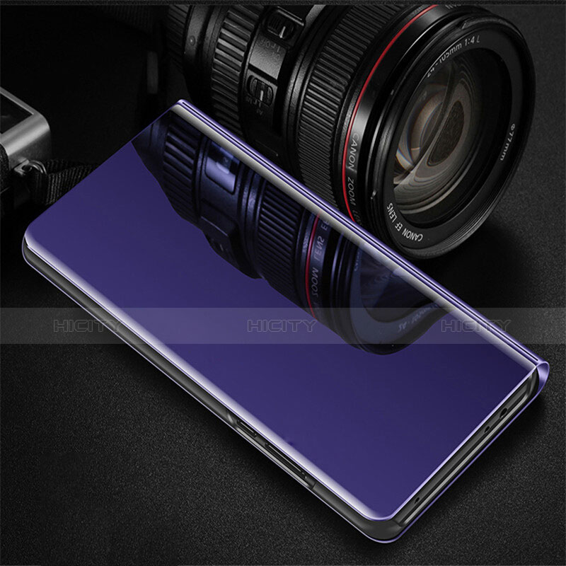 Coque Portefeuille Livre Cuir Miroir Housse Etui Clapet pour Oppo RX17 Pro Violet Plus