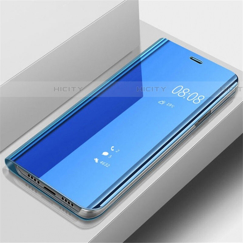 Coque Portefeuille Livre Cuir Miroir Housse Etui Clapet pour Samsung Galaxy A70S Bleu Plus