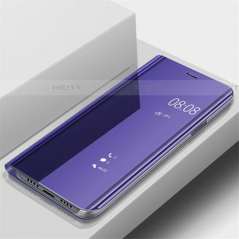 Coque Portefeuille Livre Cuir Miroir Housse Etui Clapet pour Samsung Galaxy A70S Violet Plus