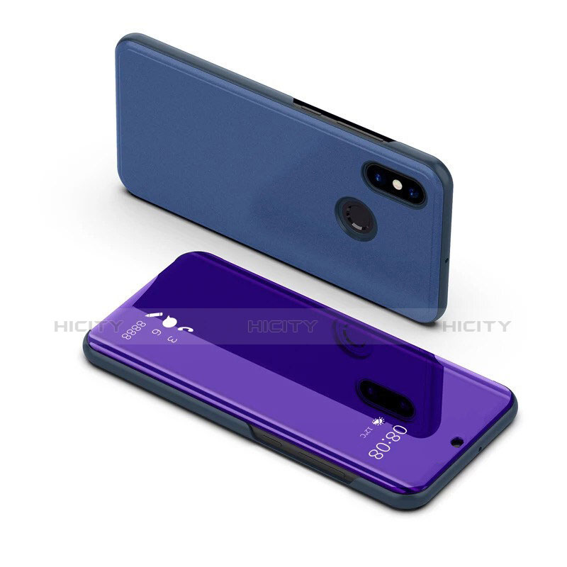 Coque Portefeuille Livre Cuir Miroir Housse Etui Clapet pour Samsung Galaxy A8s SM-G8870 Violet Plus