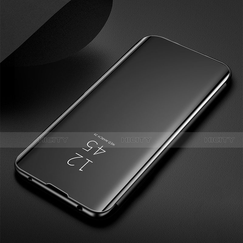 Coque Portefeuille Livre Cuir Miroir Housse Etui Clapet pour Samsung Galaxy M21 Noir Plus