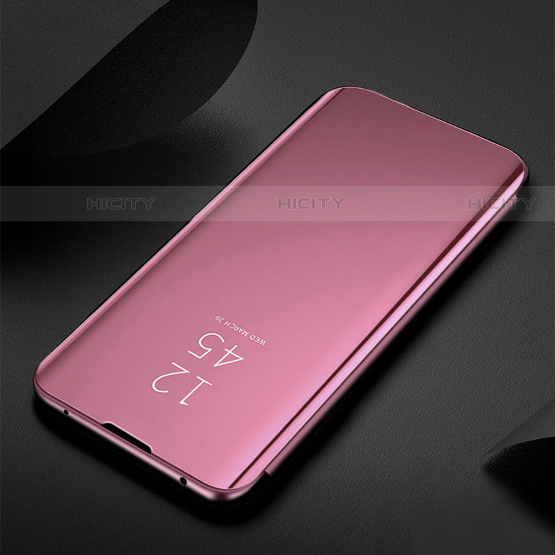 Coque Portefeuille Livre Cuir Miroir Housse Etui Clapet pour Xiaomi Mi 11 Pro 5G Or Rose Plus