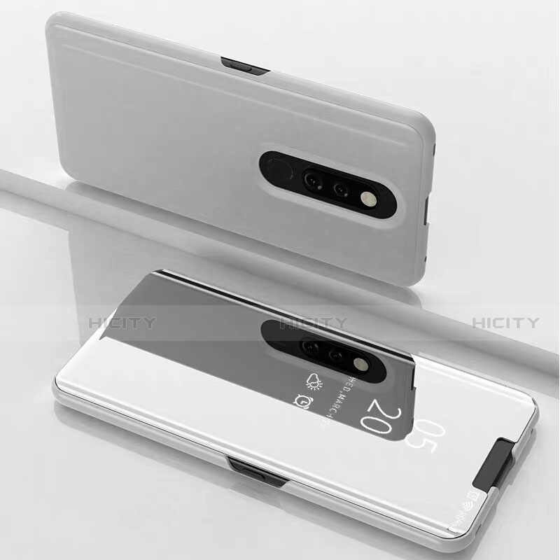 Coque Portefeuille Livre Cuir Miroir Housse Etui Clapet pour Xiaomi Mi 9T Blanc Plus