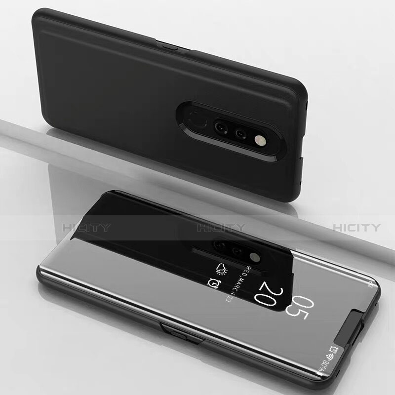 Coque Portefeuille Livre Cuir Miroir Housse Etui Clapet pour Xiaomi Mi 9T Noir Plus