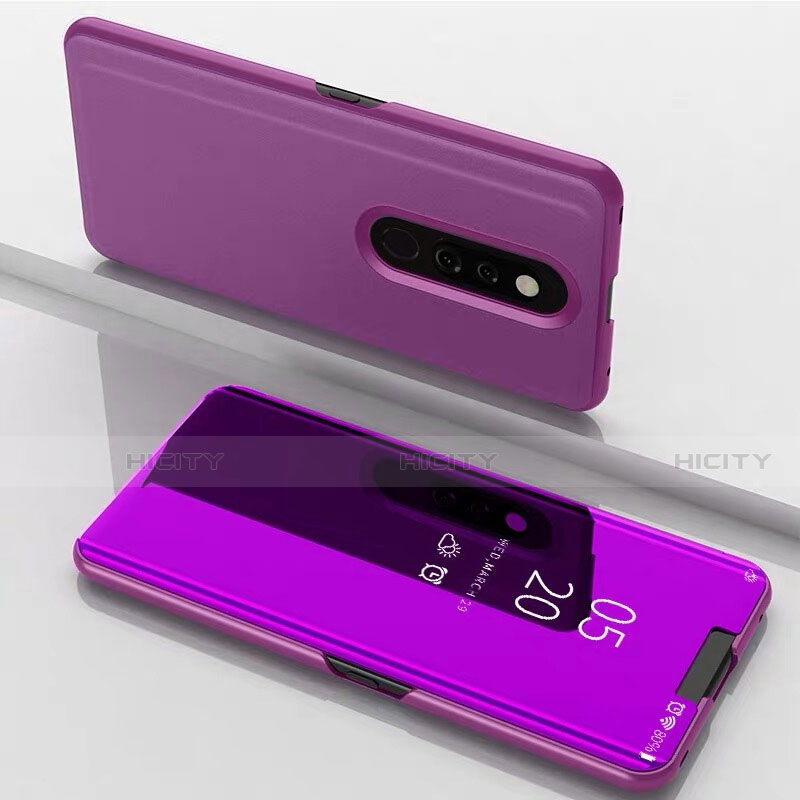 Coque Portefeuille Livre Cuir Miroir Housse Etui Clapet pour Xiaomi Mi 9T Pro Violet Plus