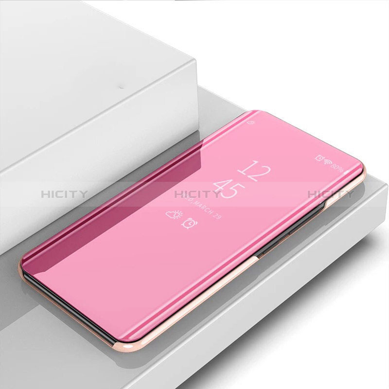 Coque Portefeuille Livre Cuir Miroir Housse Etui Clapet pour Xiaomi POCO C3 Or Rose Plus